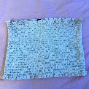 cropped white tube top